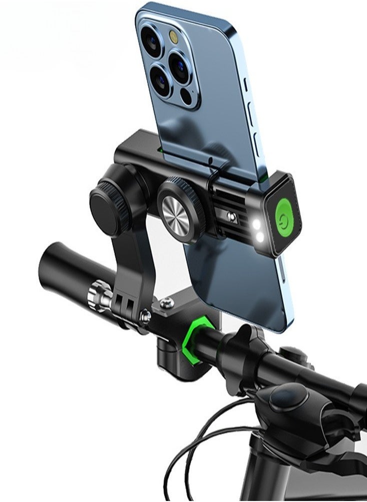 Healife - Bike Phone Holder Adjustable Anti-Shake & Stabilize 360° Rotation Motorcycle Phone Holder Bike Phone Holder with Light Flashlight Anti-Off Phone Holder - Image 1