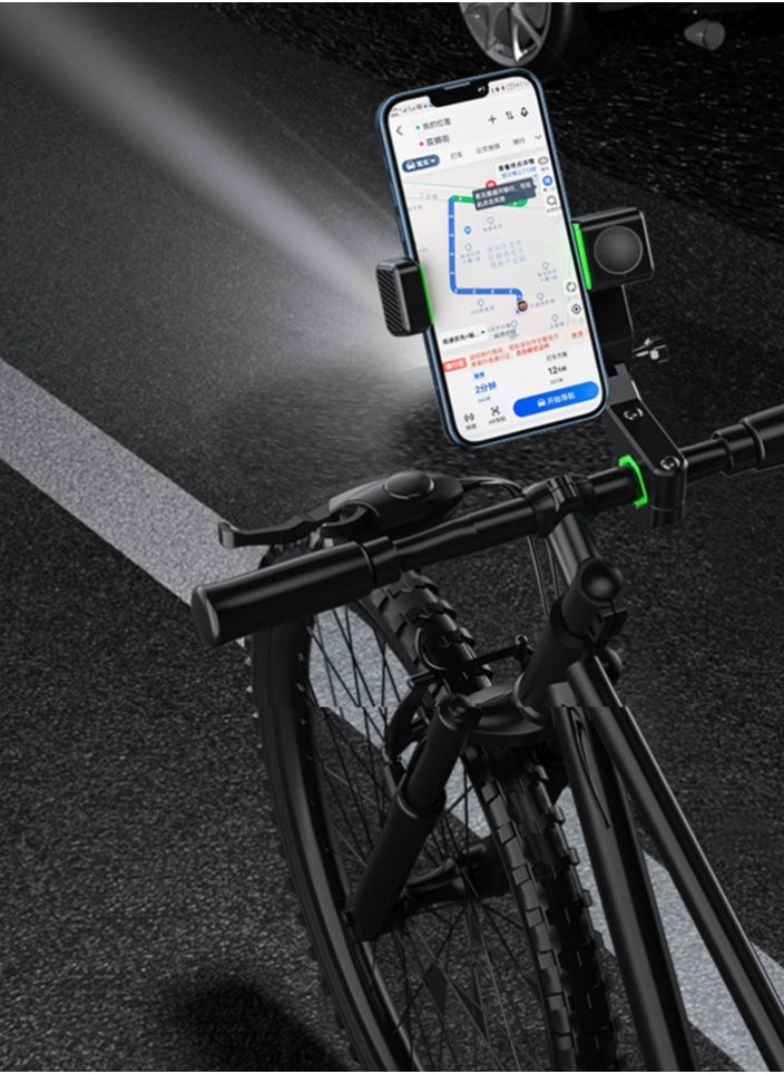 Healife - Bike Phone Holder Adjustable Anti-Shake & Stabilize 360° Rotation Motorcycle Phone Holder Bike Phone Holder with Light Flashlight Anti-Off Phone Holder - Image 1