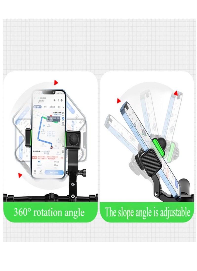 Healife - Bike Phone Holder Adjustable Anti-Shake & Stabilize 360° Rotation Motorcycle Phone Holder Bike Phone Holder with Light Flashlight Anti-Off Phone Holder - Image 1