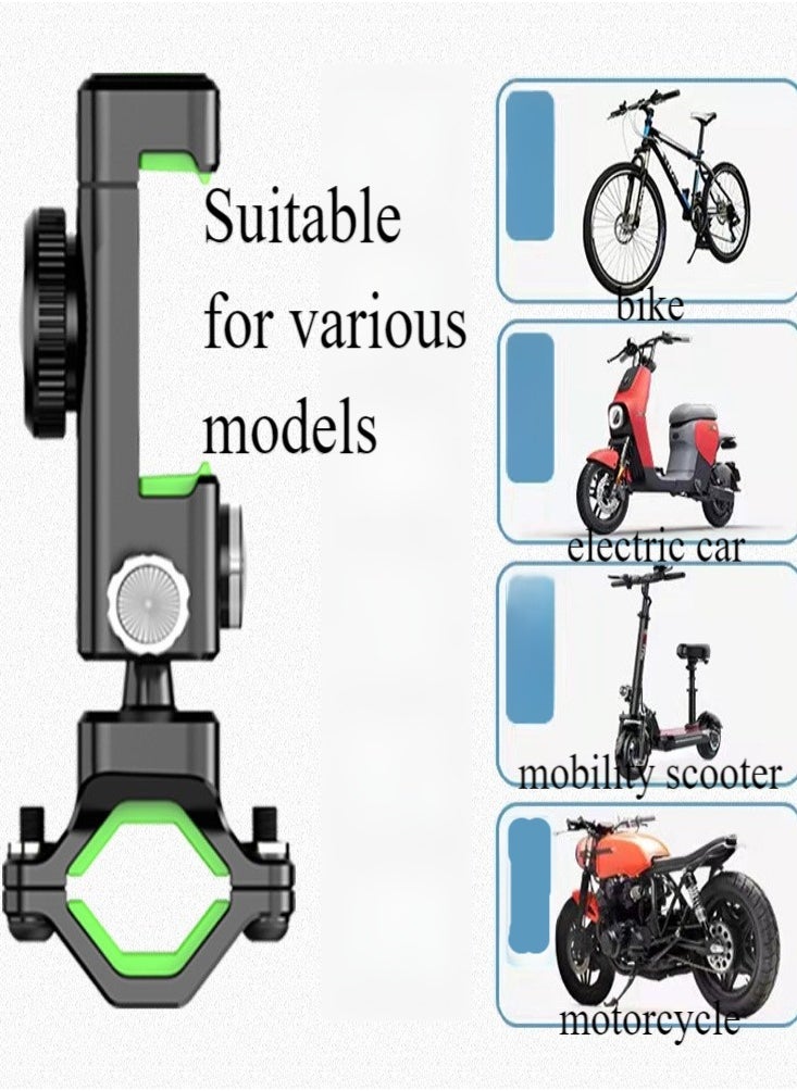 Healife - Bike Phone Holder Adjustable Anti-Shake & Stabilize 360° Rotation Motorcycle Phone Holder Bike Phone Holder with Light Flashlight Anti-Off Phone Holder - Image 1