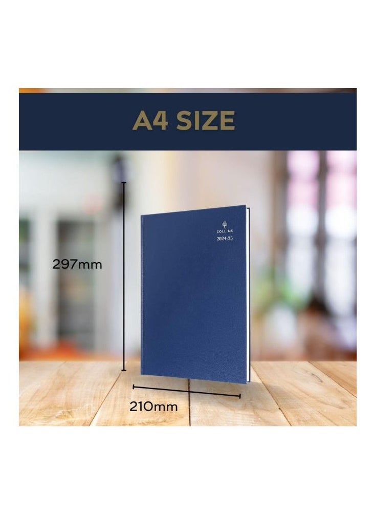Collins - Collins Standard Desk Mid Year Diary Planner A4 Week To View Academic Year 2024-25 (Appointments) FSC Paper - Red - Weekly Journal for Students, Teachers - 40M.15-2425 - July 2024 to July 2025 - Image 1
