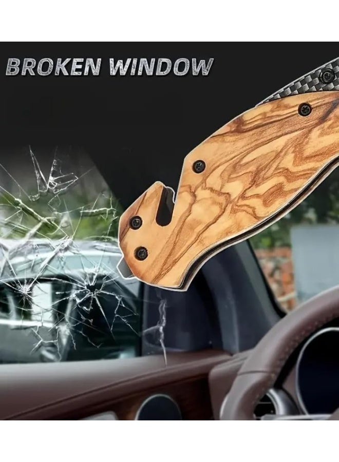 كيا سترونج @ شارب سكين كيا الحديثة القابلة للطي، سكين جيب من الفولاذ المقاوم للصدأ الألماني، شفرة مزدوجة، سكين صغيرة الحجم، مقبض خشبي، أفضل هدية للرجال والنساء، الأداة المثالية للمسافرين، الصيد، التخييم، إلخ. - Image 4