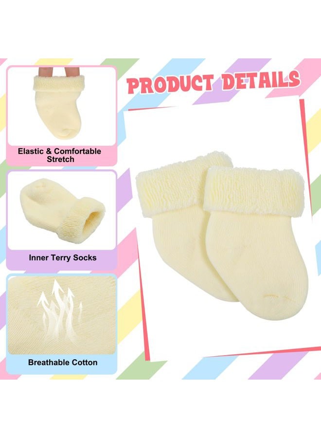 Twistover 10 Pairs Preemie Baby Terry Cotton Turn Cuff Socks for Newborn Girls Boys - Nicu, Macaron Colors, Premature - Image 5