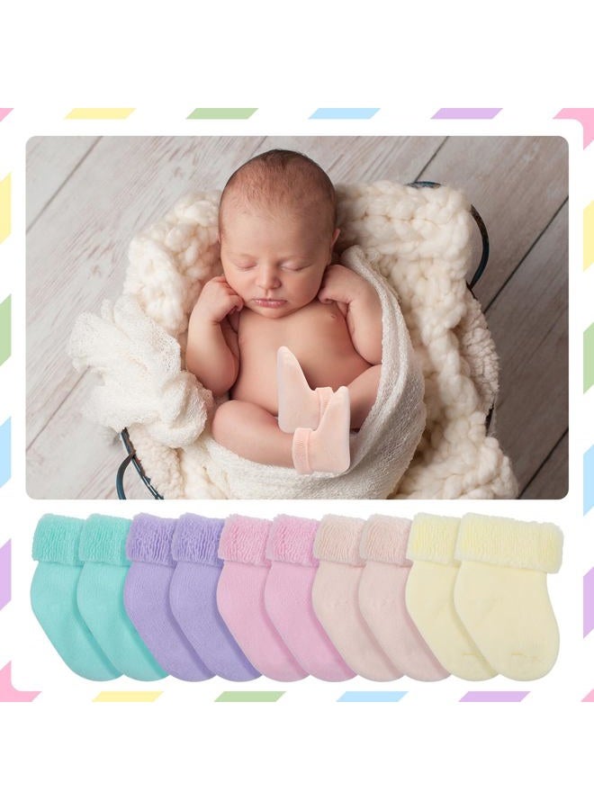 Twistover 10 Pairs Preemie Baby Terry Cotton Turn Cuff Socks for Newborn Girls Boys - Nicu, Macaron Colors, Premature - Image 2
