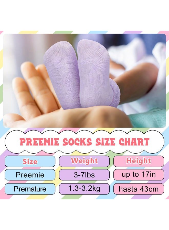Twistover 10 Pairs Preemie Baby Terry Cotton Turn Cuff Socks for Newborn Girls Boys - Nicu, Macaron Colors, Premature - Image 3