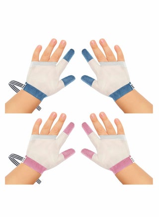 Baby Stop Thumb Sucking Finger Guard, Breathable Finger Protection Kid, Soft Mesh Fabric Stop Sucking Glove No Scratch Breathable Finger Thumb Protector with Wrist Band for Kids Toddlers (2 pcs) - pzsku/ZE91ECD97E606F987EF8BZ/45/1743623296/f6ef4923-d18a-4d05-b688-a5c93fe890cd