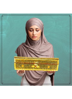 Shri Shri Handicraft Shri Shri Handicraft Handmade Quran Box fordable Wooden rehal holy Books Stand Quran Box Stand Book Stand Golden Beads Work 13 4 Inch  - Image 2
