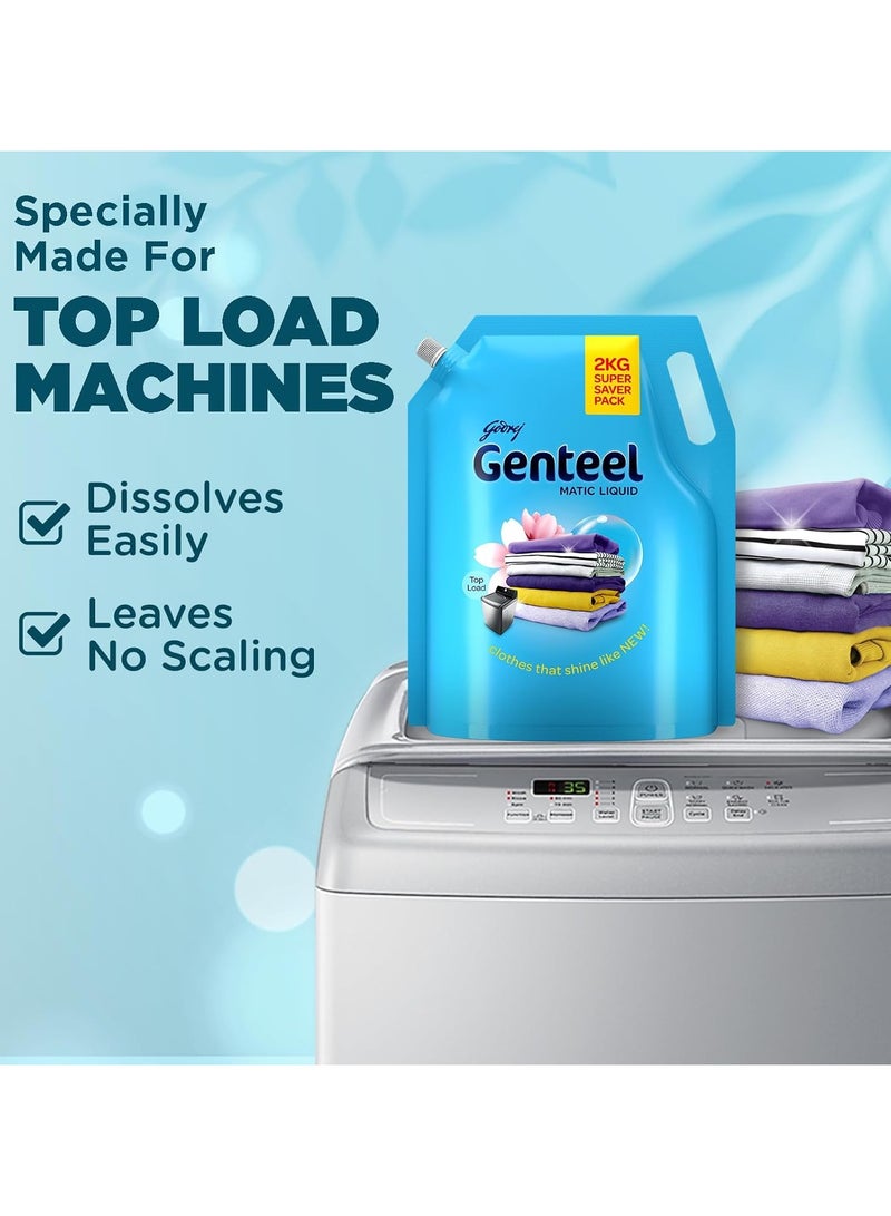 Genteele Matic Liquid Detergent Refill Pouch for Top Load Washing 2kg No Soda Formula with Fabric Conditioner  - Image 5
