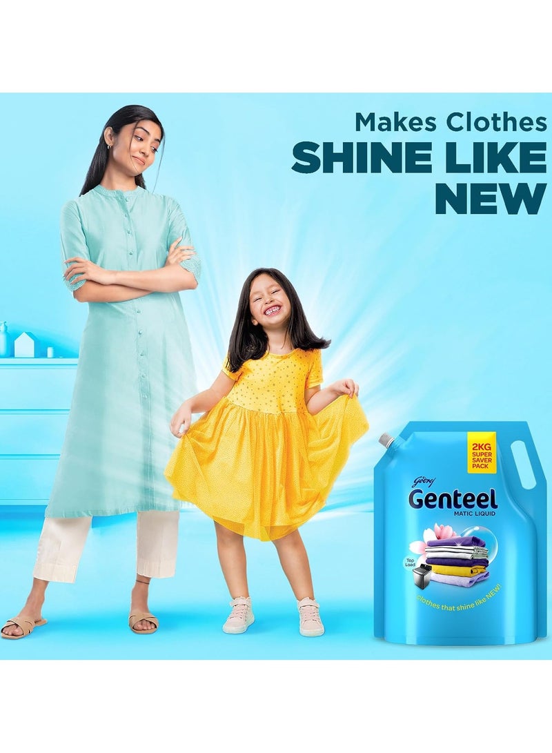Genteele Matic Liquid Detergent Refill Pouch for Top Load Washing 2kg No Soda Formula with Fabric Conditioner  - Image 2