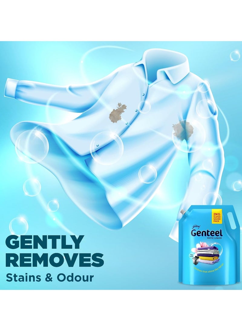 Genteele Matic Liquid Detergent Refill Pouch for Top Load Washing 2kg No Soda Formula with Fabric Conditioner  - Image 3