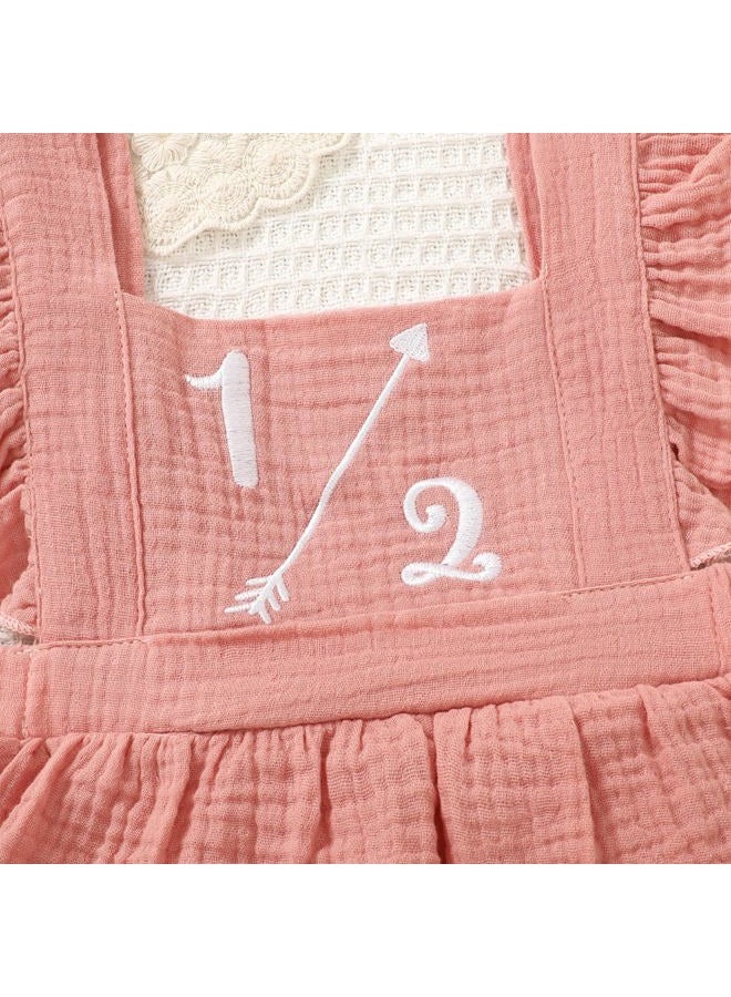 Happidoo Baby Girls Half Birthday Outfit 1/2 Birthday Clothes Romper Half Way to One Birthday Bodysuit (Pink,6-12 Months) - Image 4