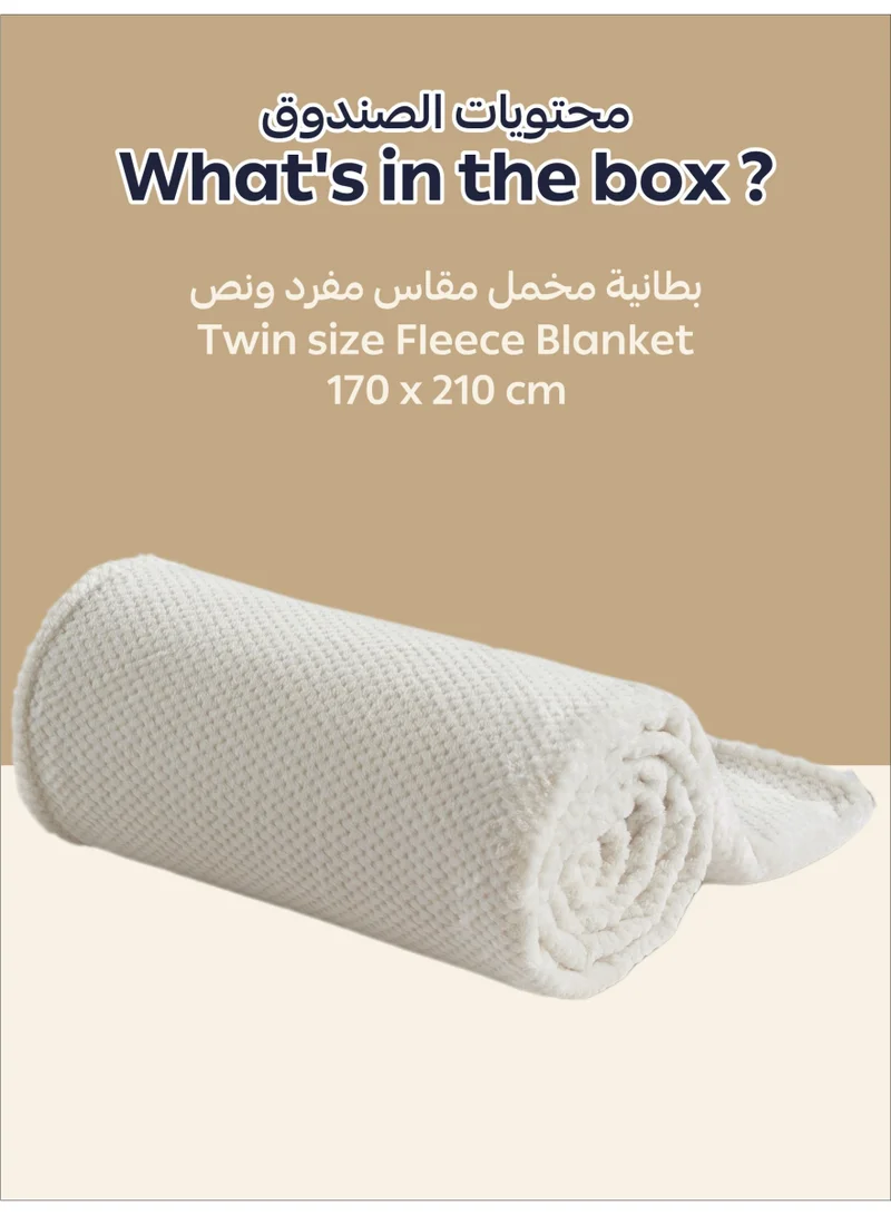 Donetella Fleece Blanket, Single Size 170x240 cm, 300 GSM, Waffle Texture - Lightweight Ultra Soft & Warm Solid Throw Blanket, Cozy for Sofa, Bed & Couch