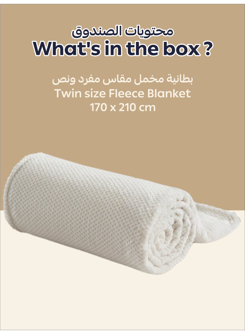 Donetella Fleece Blanket, Single Size 170x240 cm, 300 GSM, Waffle Texture - Lightweight Ultra Soft & Warm Solid Throw Blanket, Cozy for Sofa, Bed & Couch  - Image 3