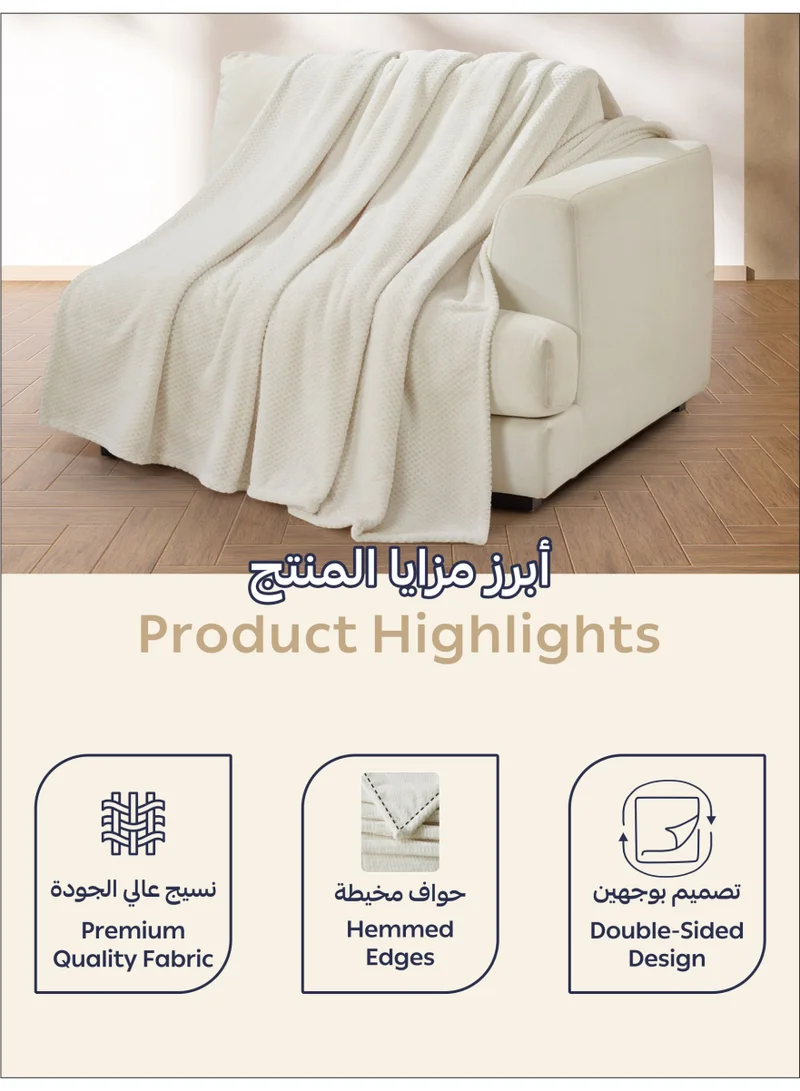 Donetella Fleece Blanket, Single Size 170x240 cm, 300 GSM, Waffle Texture - Lightweight Ultra Soft & Warm Solid Throw Blanket, Cozy for Sofa, Bed & Couch