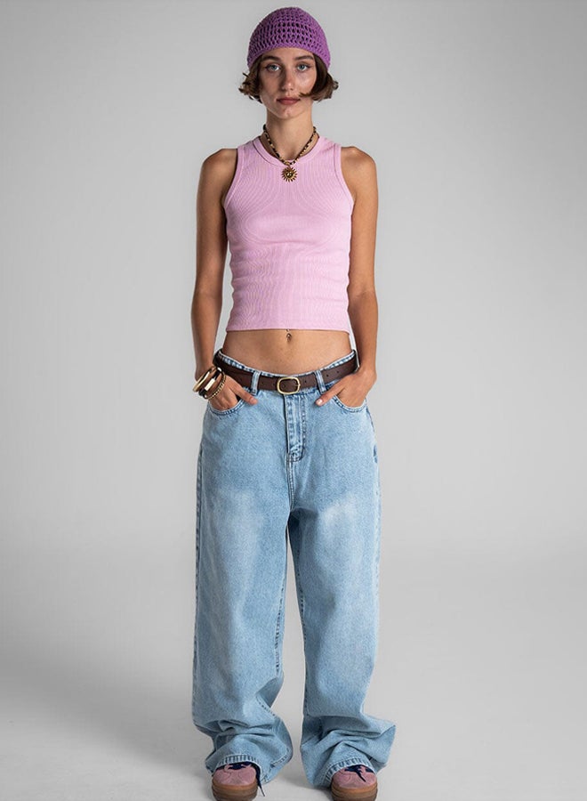 In Your Shoe Light Blue Oversized Jeans