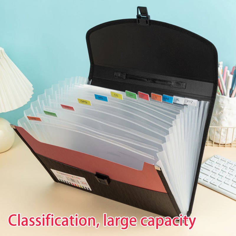 Blue Accordion Folder 13 Pocket A4 Document Organizer Portable Office Supply - Image 5