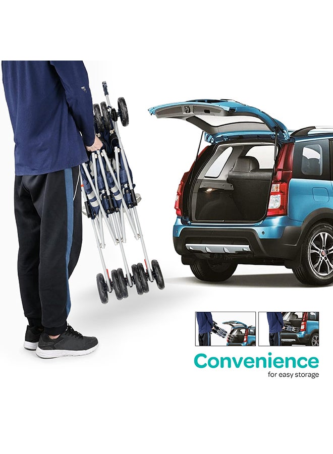 Moon Jet Plus  Twin Buggy Lightweight Travel strollers -Umbrella Fold- up to 30Kg, 6m+ - Dark Blue - Image 5