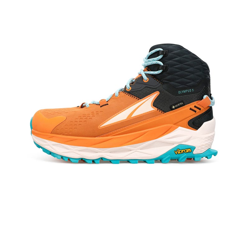 ALTRA Women's AL0A7R75 Olympus 5 Hike Mid GTX Trail Running Shoe, Gray/Orange - 6.5 M US