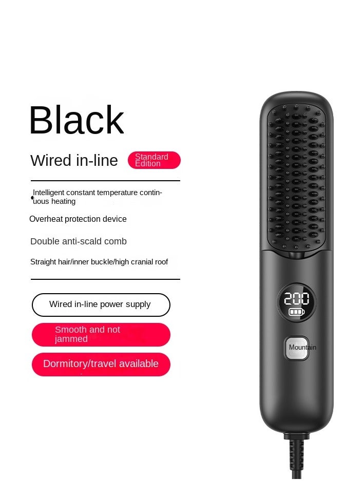 Obos Mini Hair Straightening Brush Comb with PTC Heating Technology Thermal Beard Comb Brush Electric Hot Straightening Comb - Image 2