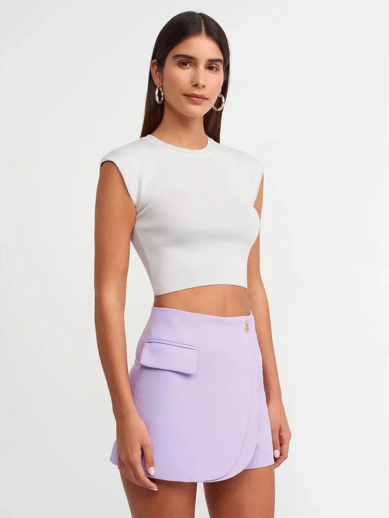 ديلفين DILVIN Women's Sleeveless Ribbed Crop T-Shirt