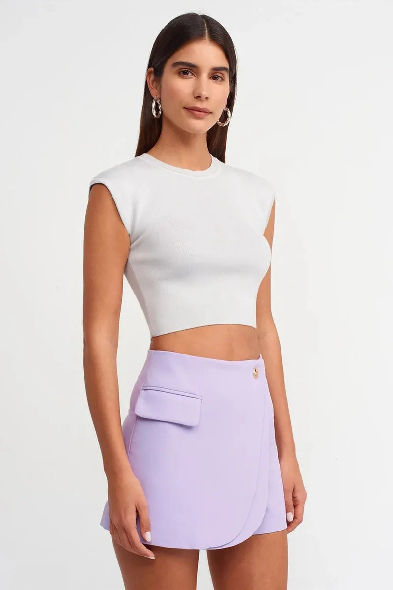 DILVIN Women's Sleeveless Ribbed Crop T-Shirt