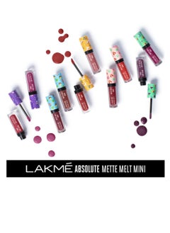 Lakmé Absolute Matte Melt Mini Liquid Lip Colour Magenta Rhythm  Velvet Matte Liquid Lipstick  Transfer Proof  Long Lasting Lightweight 2.4 ml