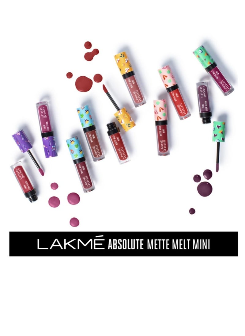 LAKME - Lakmé Absolute Matte Melt Mini Liquid Lip Colour Magenta Rhythm  Velvet Matte Liquid Lipstick  Transfer Proof  Long Lasting Lightweight 2.4 ml - Image 1