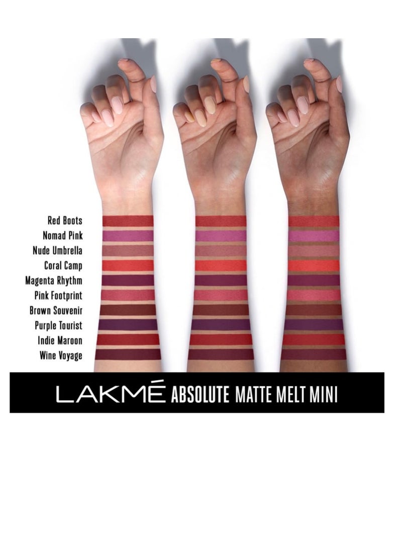 LAKME - Lakmé Absolute Matte Melt Mini Liquid Lip Colour Magenta Rhythm  Velvet Matte Liquid Lipstick  Transfer Proof  Long Lasting Lightweight 2.4 ml - Image 1