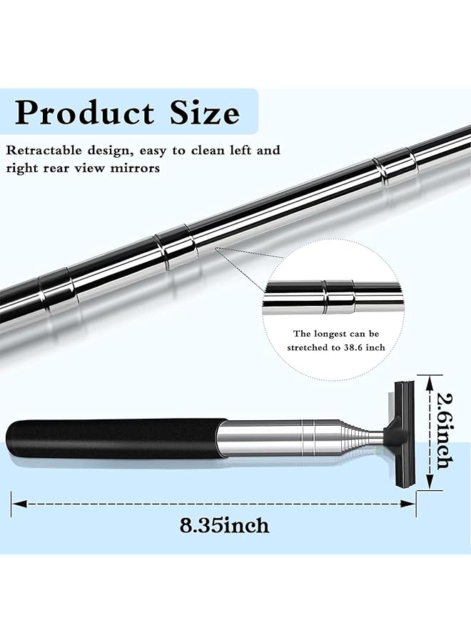 KASTWAVE Side Mirror Squeegee, Car Mirror Squeegee, Retractable Car Rearview Mirror Wiper, Portable Car Cleaning Tool For Rainy Foggy Weather, Universal Car Accessories - Image 2