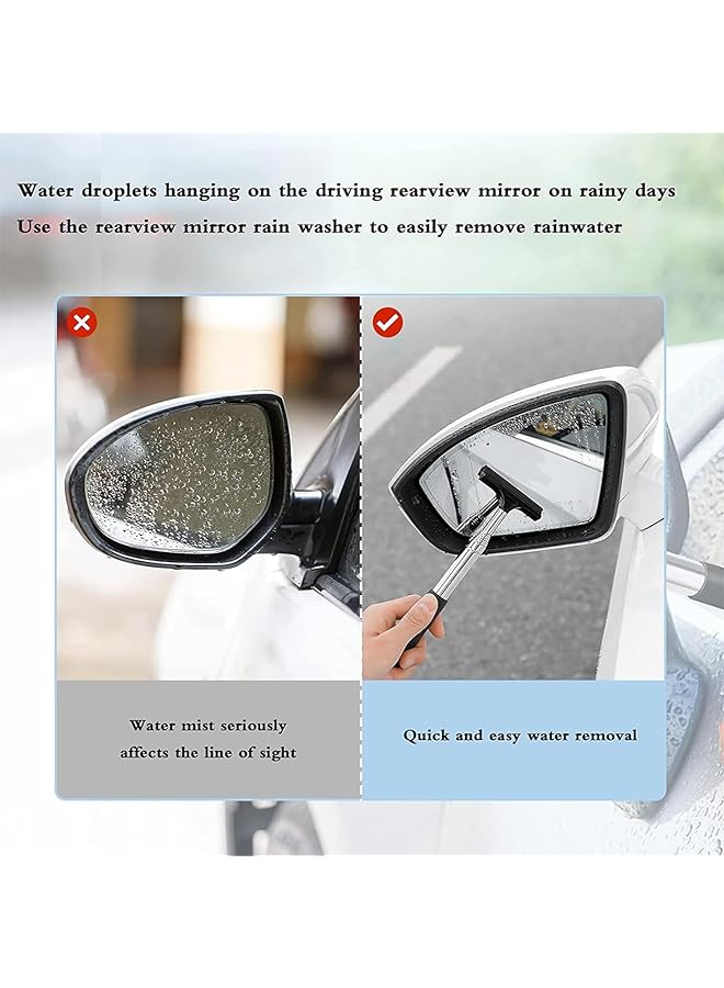 KASTWAVE Side Mirror Squeegee, Car Mirror Squeegee, Retractable Car Rearview Mirror Wiper, Portable Car Cleaning Tool For Rainy Foggy Weather, Universal Car Accessories - Image 4