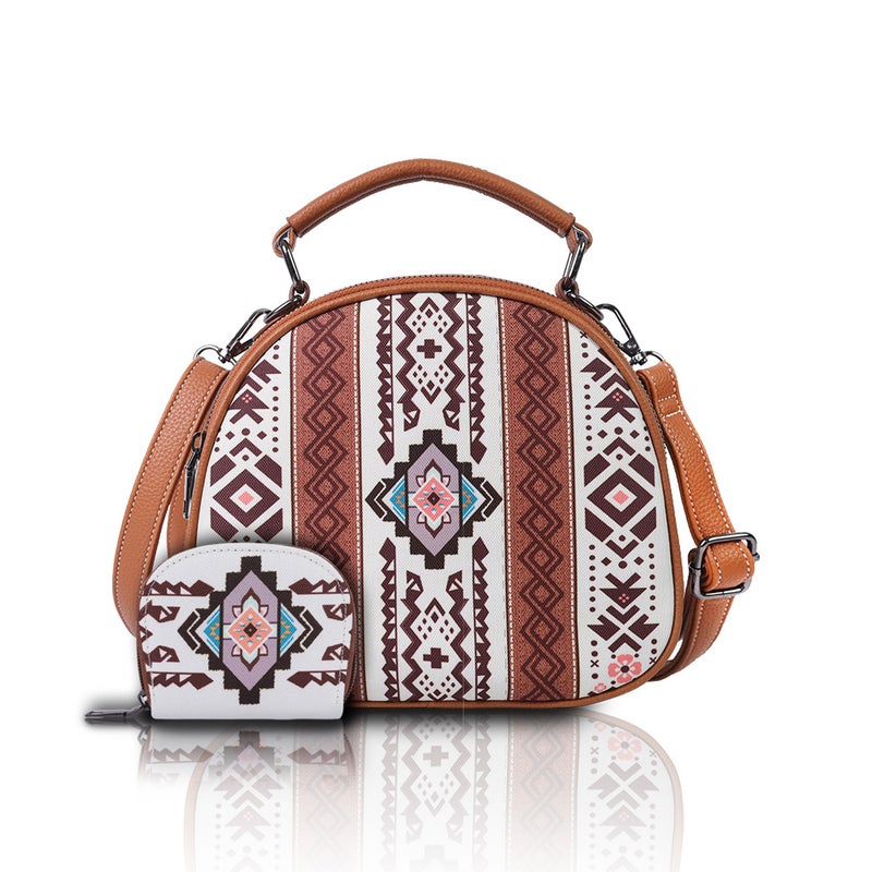 2025 cross-border new Bohemian style two-piece shell handbag large capacity suitable for work commuter bag Off-white
