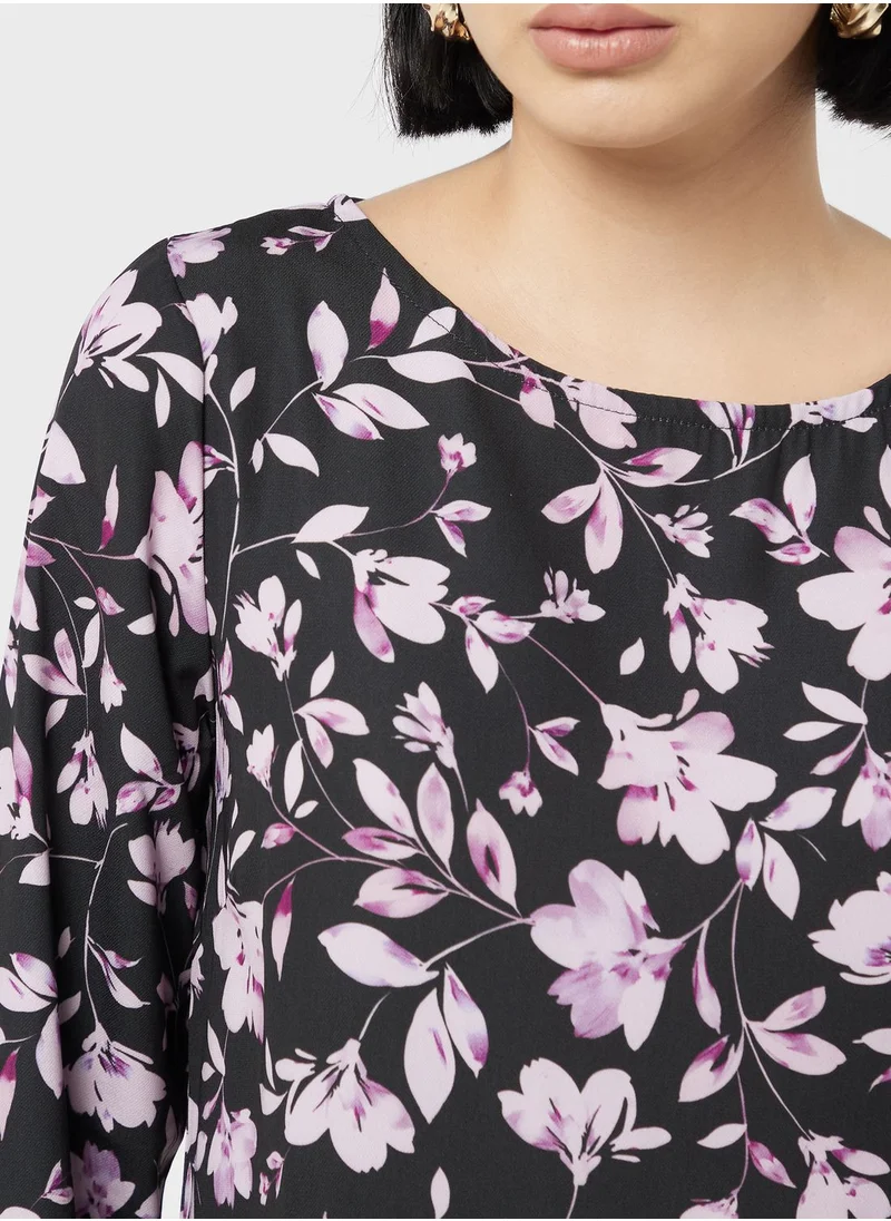 DOROTHY PERKINS Boat Neck Floral Print Dress