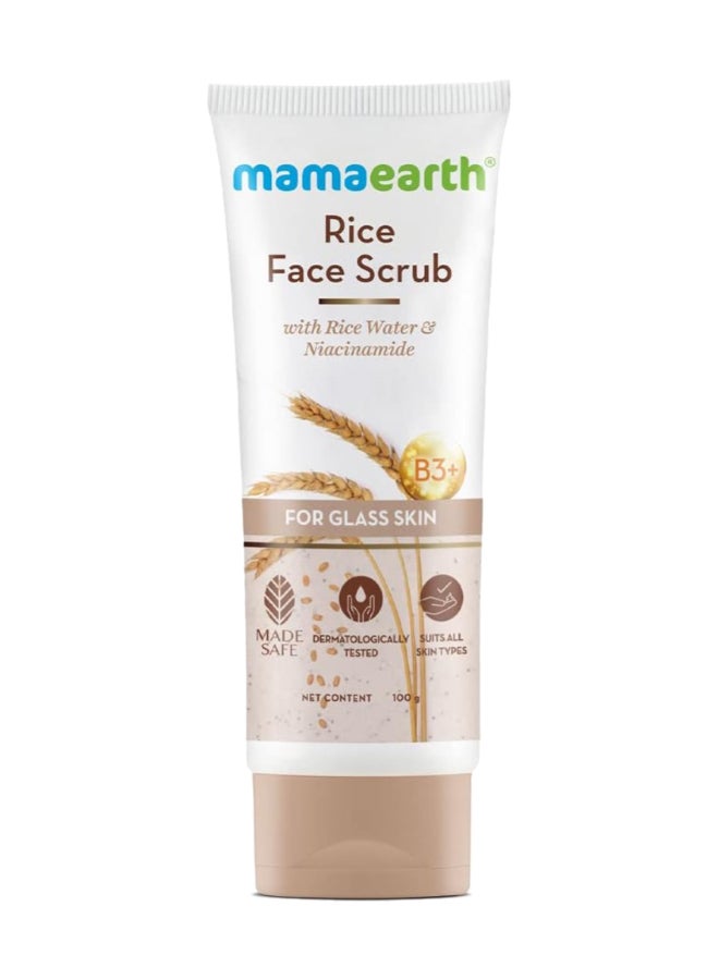 Mamaearth Rice Face Scrub For Glowing Skin, With Rice Water And Niacinamide For Glass Skin - 100 G - Image 1