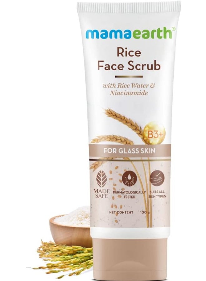 Mamaearth Rice Face Scrub For Glowing Skin, With Rice Water And Niacinamide For Glass Skin - 100 G - Image 2