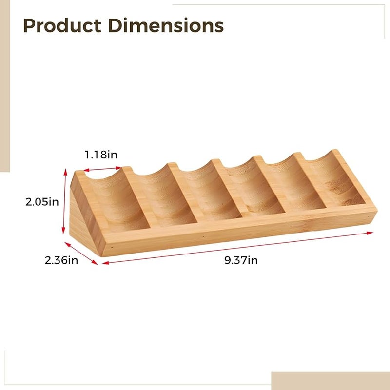 حامل طلاء الأظافر العطري الخشبي الأساسي، منظم مائل لـ 6 زجاجات، عبوة من 2 قطعة - Image 3