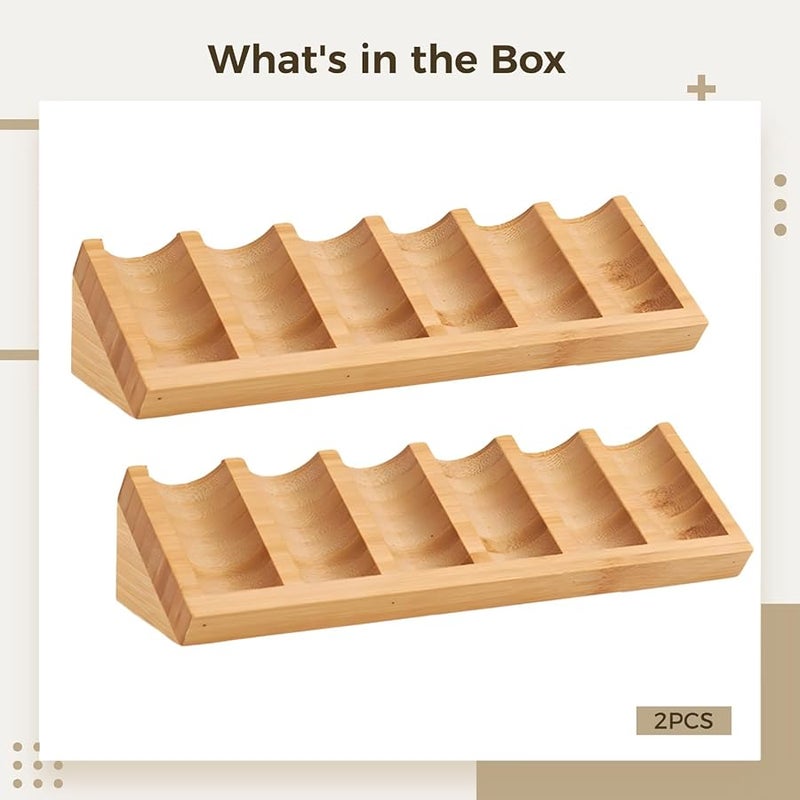 حامل طلاء الأظافر العطري الخشبي الأساسي، منظم مائل لـ 6 زجاجات، عبوة من 2 قطعة - Image 4