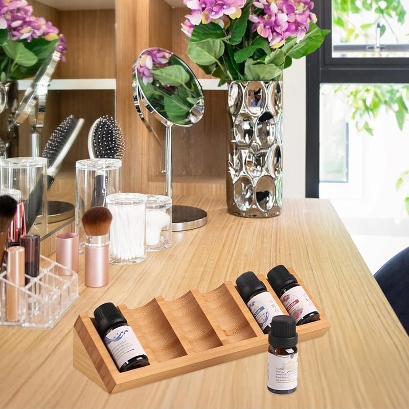 حامل طلاء الأظافر العطري الخشبي الأساسي، منظم مائل لـ 6 زجاجات، عبوة من 2 قطعة - Image 5