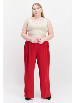 Bar III Women Plus Size Solid Palazzo Pants, Red  - Image 2