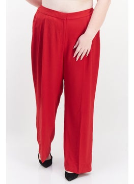 Bar III Women Plus Size Solid Palazzo Pants, Red  - Image 1