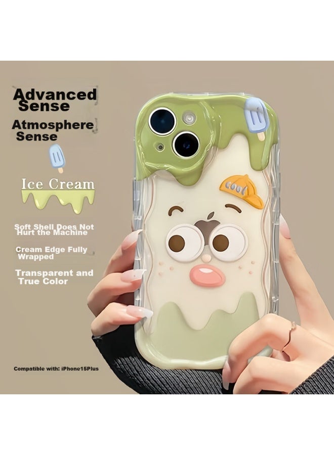 Sehan Shihan Iphone 15 Plus Case, Transparent Soft Shell With Printed Pattern, Shockproof Corners, Premium Feel, Instagram-style Fresh Design - Image 1