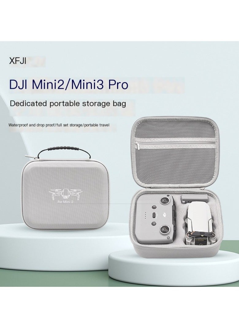 Generic Portable Camera Storage Case for DJI Mini 2/SE - Waterproof Leather Accessory Box with Soft Velvet Lining, Shockproof Hard Shell Design, Perfect Fit for Safe Protection  - Image 1