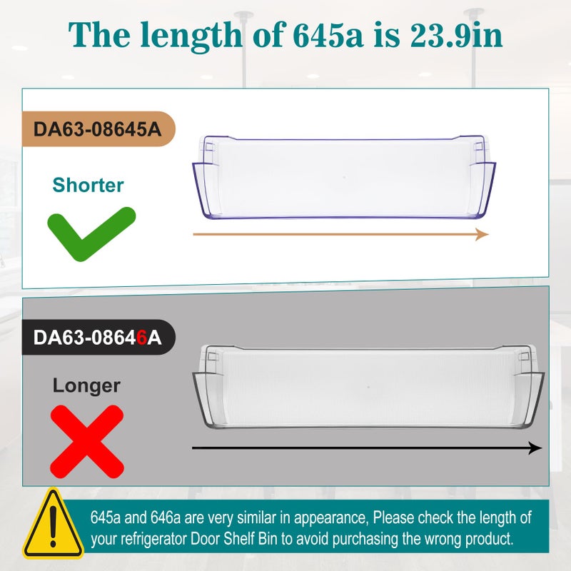 Garsoo حاوية رف الباب DA63-08645A (OEM) متوافقة مع سامسونج RT18M6215SG، RT18M6215SR، إلخ، رقم الجزء: PD00044855، 4864777، AP6241328، PS12082570، EAP12082570 - Image 2