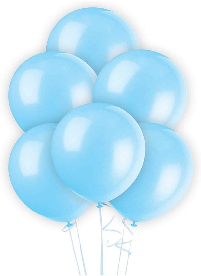BK Pearlised Lit. BLUE Balloons - SALUX Natural Rubber Latex 50 Pcs - 12 Inch 