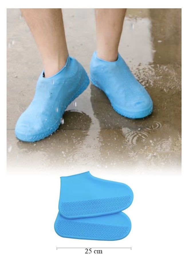 غطاء حذاء المطر للرجال والنساء، غطاء حذاء من السيليكون مقاوم للماء في الأيام الممطرة، سميك غير قابل للانزلاق، مقاوم للتآكل، أحذية مطر خارجية، قابلة للطي والحمل، نسيج يشبه الإطارات، خفيف الوزن - Image 4