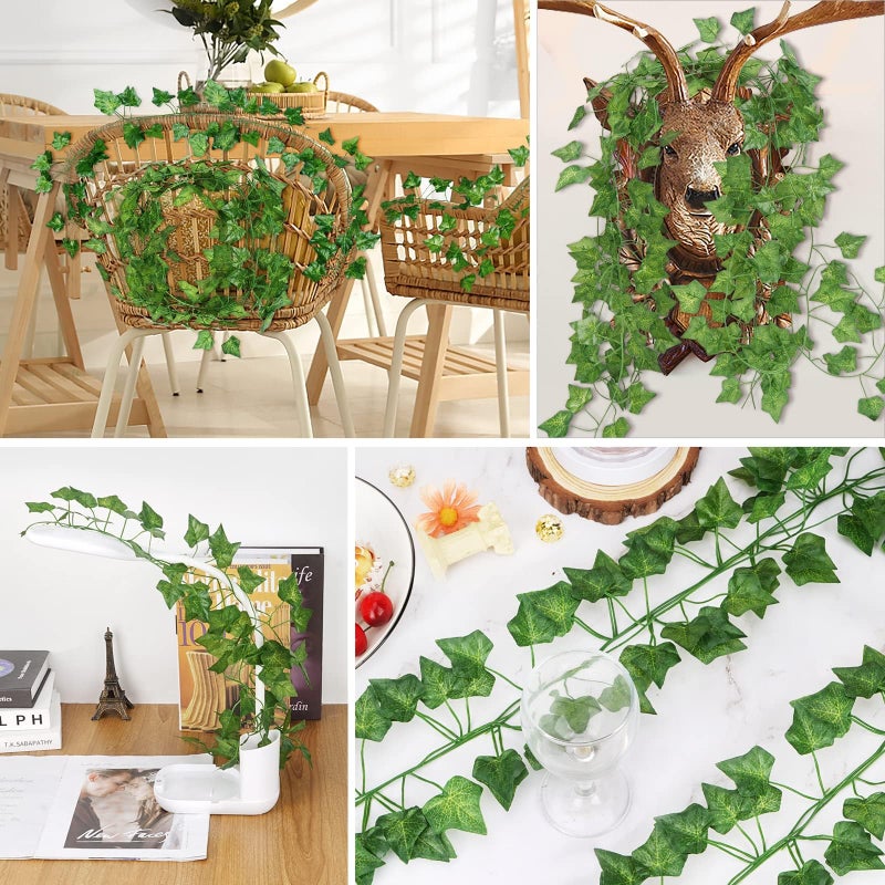 DECGOL 24 Pack 172 FT Artificial Ivy Garland Greenery Outdoor Faux Plants Leaf Garland Fake Vines for Bedroom Aesthetic Home Garden Office Wedding Wall Decor - Image 5