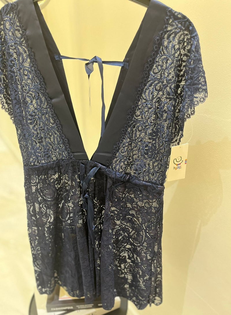 Hyper One Women's nightgown with attractive design - navy blue - Image 1