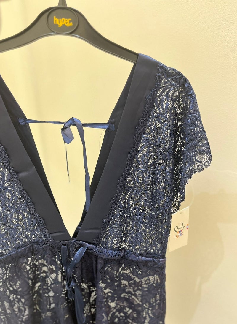 Hyper One Women's nightgown with attractive design - navy blue - Image 2