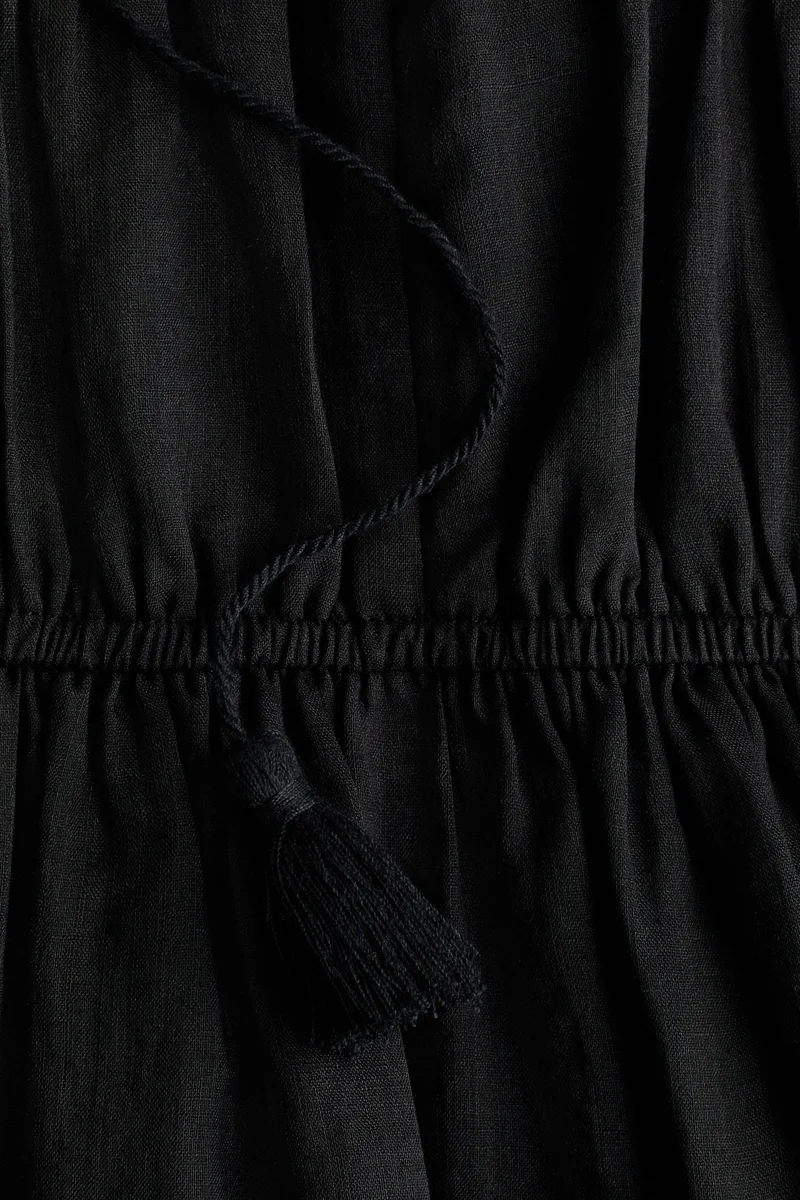 H&M Drawstring-detail ramie dress