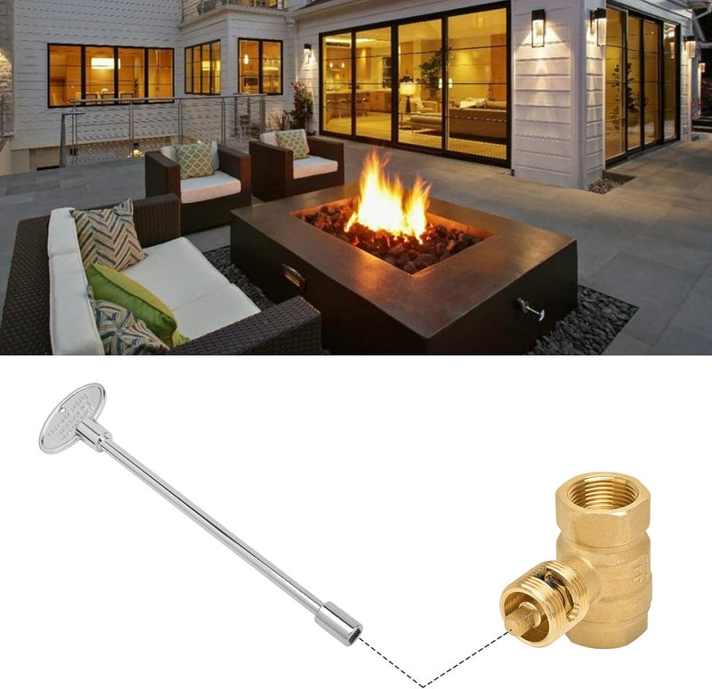 Skyflame Universal Gas Valve Key Fits 1/4" and 5/16" Gas Valve Stems, for Fire Pit and Fireplace, Polished Chrome - 8 Inches - Image 4