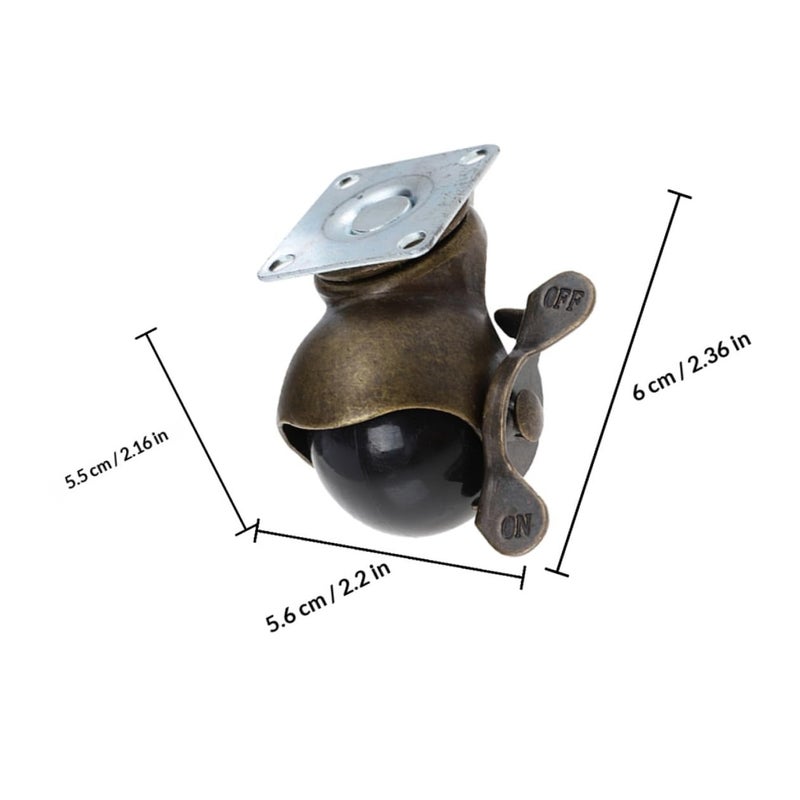 4Pcs 1 5 Inch Brake Ball Caster Wheels Set With Flat Bottom And Self Tapping Screws - Image 3